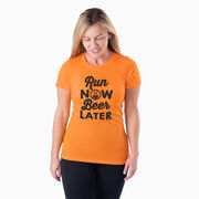 Women's Everyday Runner's Tee Run Club Run Now Beer Later (White Tee)