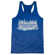 Women's Racerback Performance Tank Top - Into the Forest I Must Go Hiking
