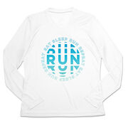 Women's Long Sleeve Tech Tee - Eat Sleep Run Repeat