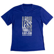 Women's Short Sleeve Tech Tee - A Road Less Traveled - Marathoner