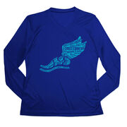 Women's Long Sleeve Tech Tee - Winged Foot Inspirational Words