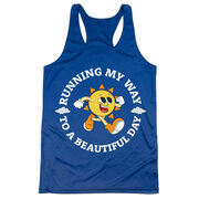 Women's Racerback Performance Tank Top - Running My Way to a Beautiful Day