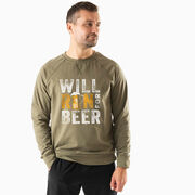 Running Raglan Crew Neck Pullover - Will Run For Beer