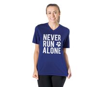 Women's Short Sleeve Tech Tee - Never Run Alone (Bold)