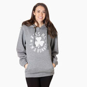 Statement Fleece Hoodie -  Kiss Me I am a Runner Shamrock