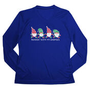 Women's Long Sleeve Tech Tee - Runnin' With My Gnomies&reg; - Christmas