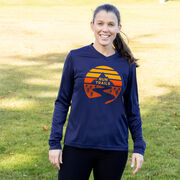 Women's Long Sleeve Tech Tee - Run Trails Sunset
