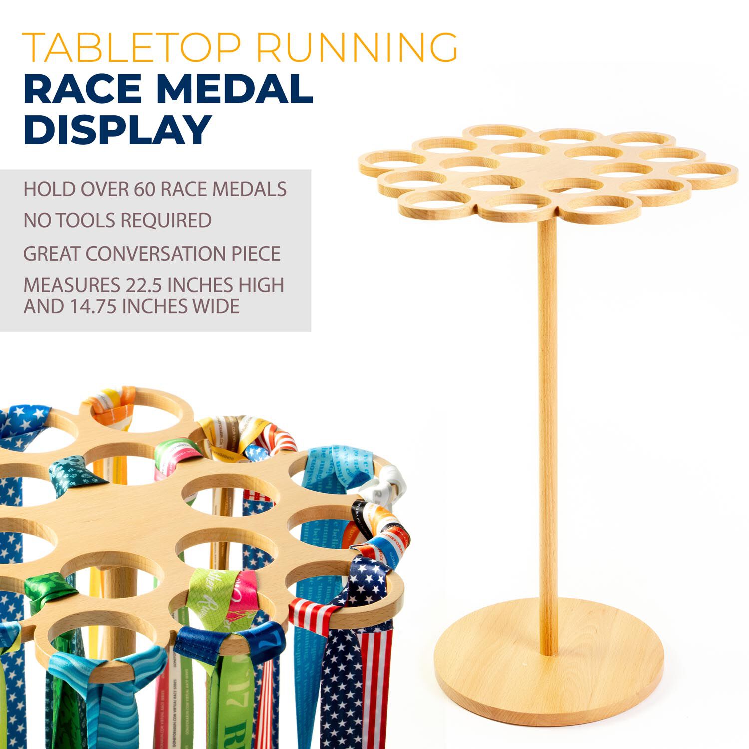 Premier Tabletop Running Race Medal Display Gone For a Run Display & Lamp 