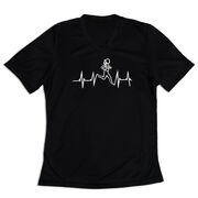 Women's Short Sleeve Tech Tee - Heart Beat Female Runner