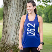 Women's Racerback Performance Tank Top - 26.2 Marathon Vertical