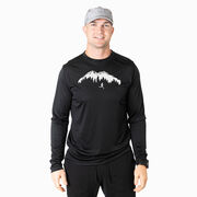 Men's Running Long Sleeve Tech Tee - Trail Runner in the Mountains (Male)