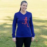 Women's Long Sleeve Tech Tee - Heartfelt Runner Girl