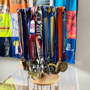 Premier Wood Tabletop Running Race Medal Display