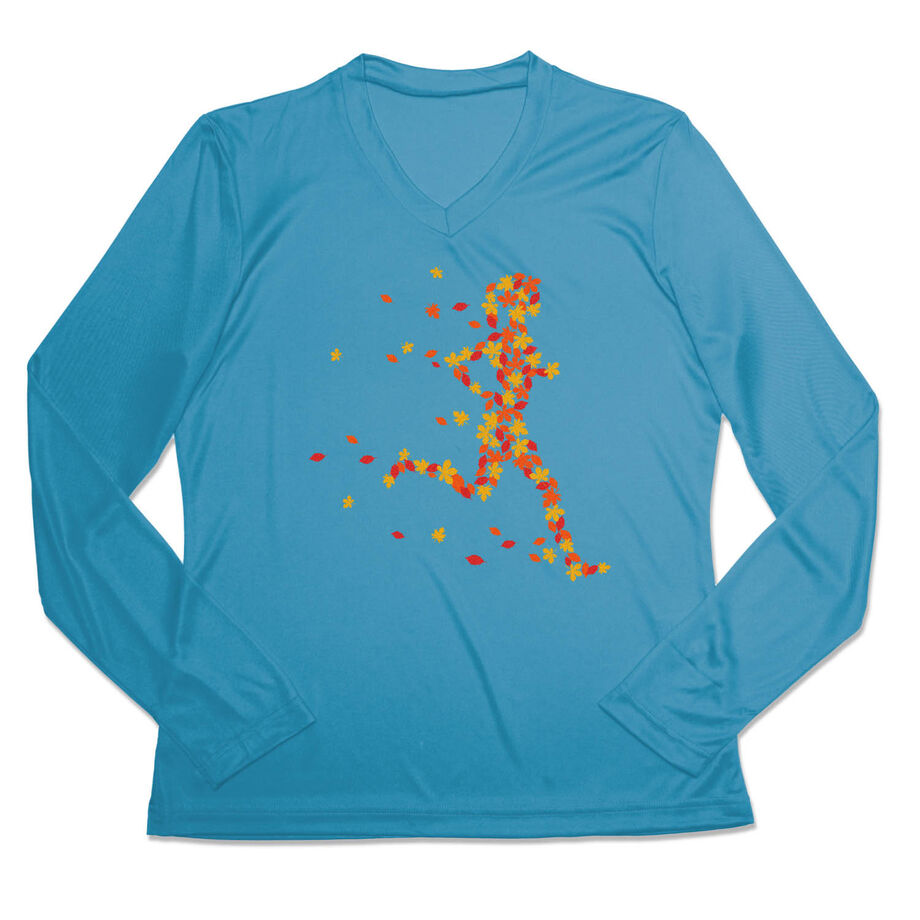 Women's Long Sleeve Tech Tee - Autumn Runner Girl