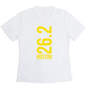 Women's Short Sleeve Tech Tee - Boston 26.2 Vertical