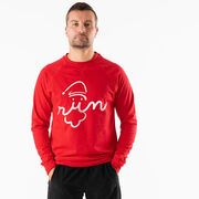 Running Raglan Crew Neck Pullover - Santa Run Face