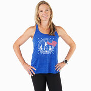 Flowy Racerback Tank Top - Run For The Red, White & Blue