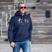Statement Fleece Hoodie -  Let's Run For Christmas