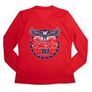 Women's Long Sleeve Tech Tee - We Run Free Because Of The Brave