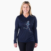 Women's Long Sleeve Tech Tee - Patriotic Runner Girl