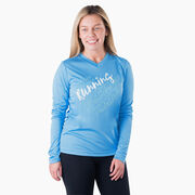 Women's Long Sleeve Tech Tee - Live Love Run Heart