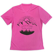 Women's Short Sleeve Tech Tee - Life's Short Run Long (Mountains)