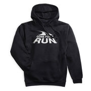 Statement Fleece Hoodie -  Gone For a Run White Logo