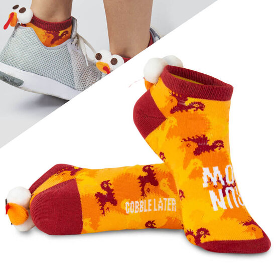 Costume Ankle Socks - Run Now Gobble Later Turkey