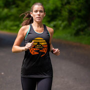 Women's Racerback Performance Tank Top - Run Trails Sunset