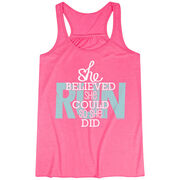 Flowy Racerback Tank Top - She Believed She Could So She Did