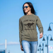 Running Raglan Crew Neck Pullover - Run Club Lone Wolf