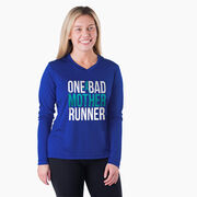 Women's Long Sleeve Tech Tee - One Bad Mother Runner (Bold)