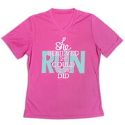 Women's Short Sleeve Tech Tee - She Believed She Could So She Did