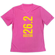 Women's Short Sleeve Tech Tee - Boston 26.2 Vertical