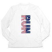 Women's Long Sleeve Tech Tee - Patriotic Run