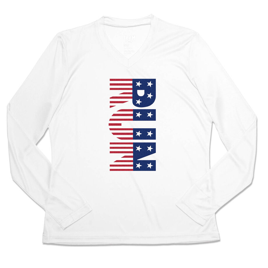 Women's Long Sleeve Tech Tee - Patriotic Run