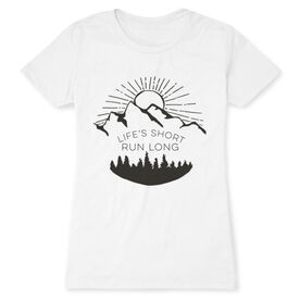 Women's Everyday Runners Tee - Life's Short Run Long (Mountains)