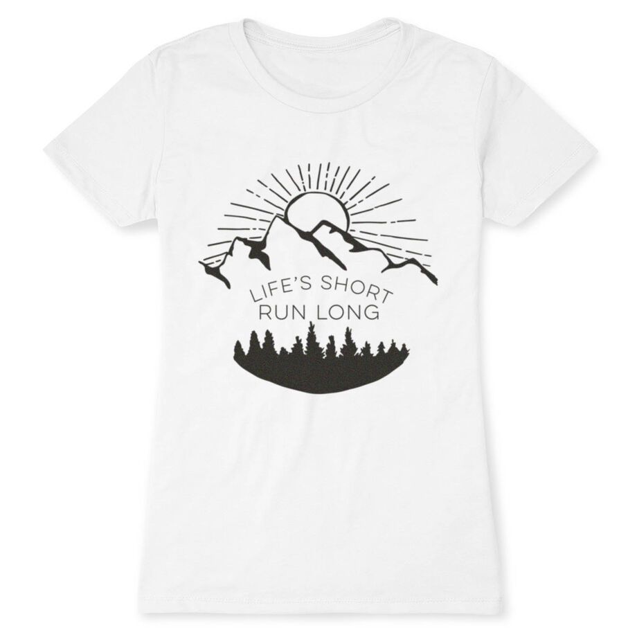 Women's Everyday Runners Tee - Life's Short Run Long (Mountains)