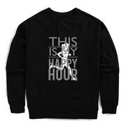 Running Raglan Crew Neck Pullover - This Is My Happy Hour