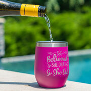 Travel Wine Tumbler - She Believed She Could So She Did