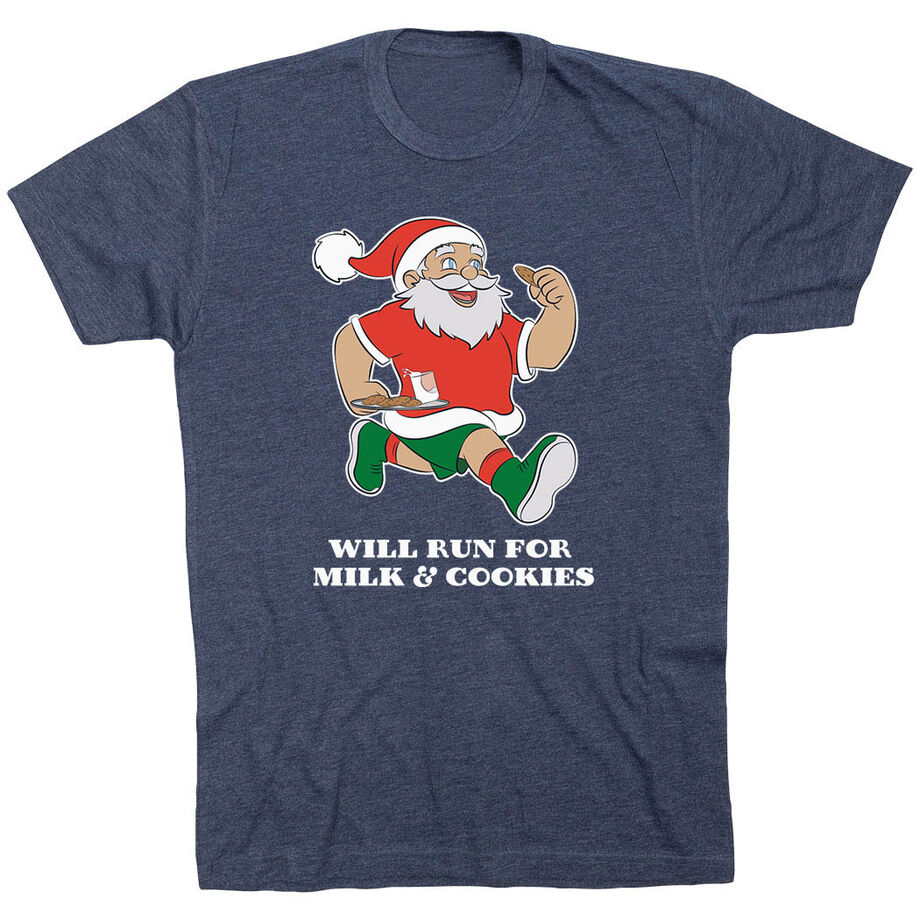 Running Short Sleeve T-Shirt - Will Run for Milk and Cookies