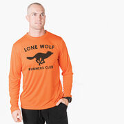 Men's Running Long Sleeve Performance Tee - Lone Wolf Runners Club