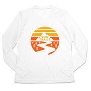 Women's Long Sleeve Tech Tee - Run Trails Sunset