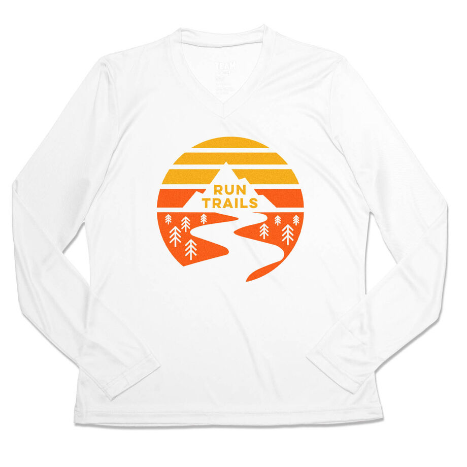 Women's Long Sleeve Tech Tee - Run Trails Sunset