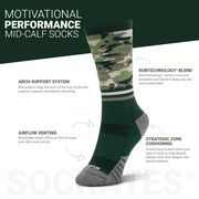 Socrates&reg; Mid-Calf Performance Socks - Don't Quit