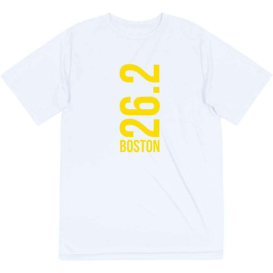 Men's Running Short Sleeve Tech Tee - Boston 26.2 Vertical
