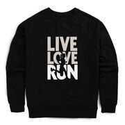 Running Raglan Crew Neck Pullover - Live Love Run Silhouette