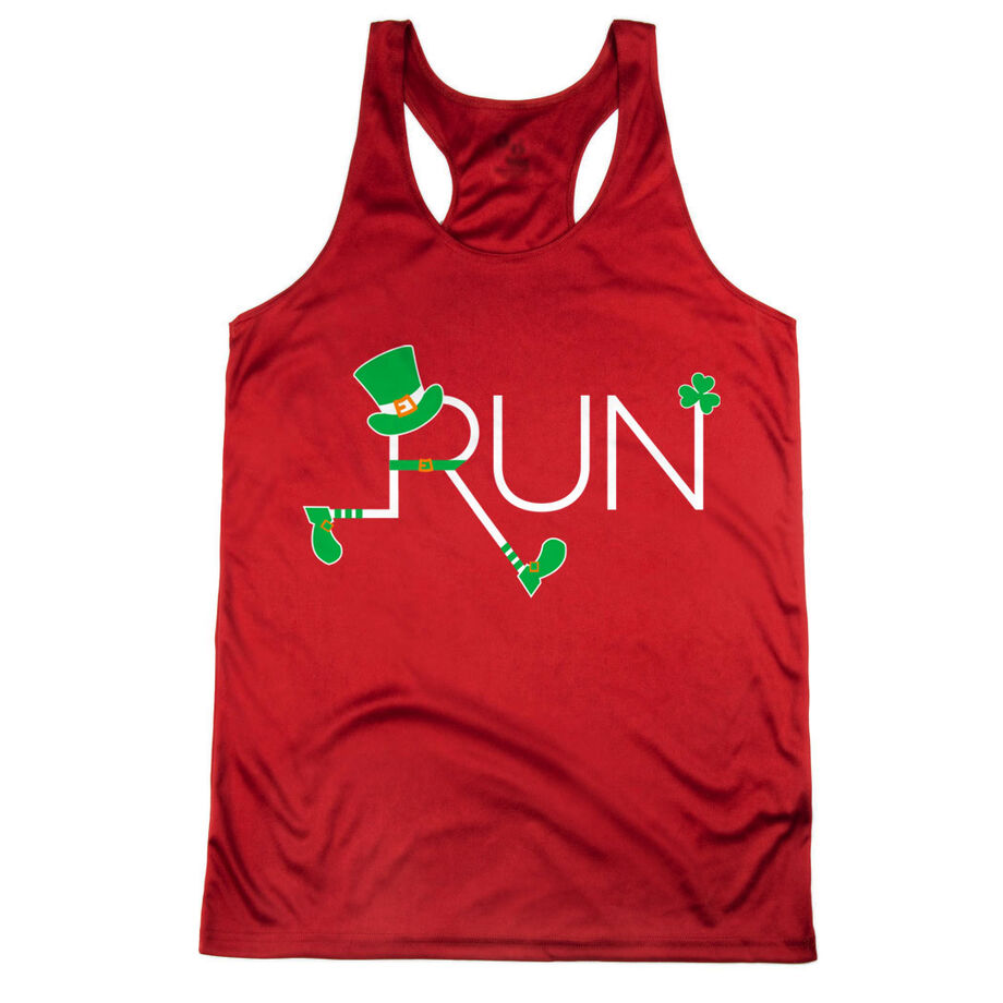 Women's Racerback Performance Tank Top - Let's Run Lucky