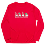 Men's Running Long Sleeve Performance Tee - Runnin' With My Gnomies&reg; - Christmas