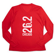 Women's Long Sleeve Tech Tee - Chicago 26.2 Vertical